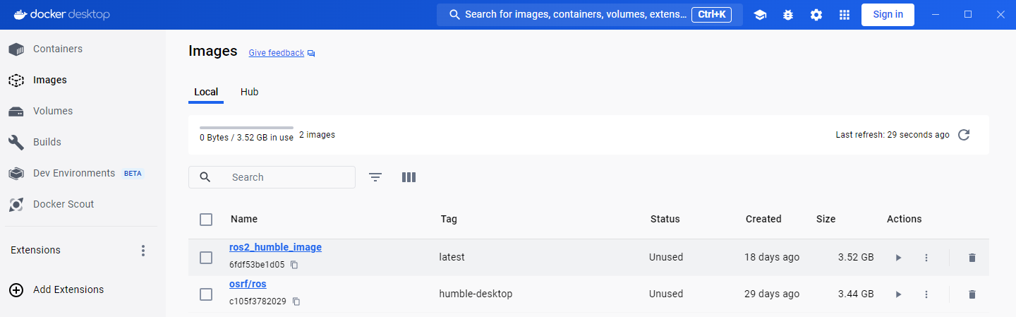 Docker container generated.